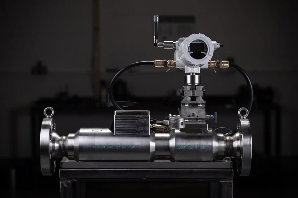 Adjusta-Cone adjustable cone gas flow meter in workshop